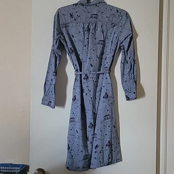 McGregor Blue Western Print Cowgirl Dress - Picture 3 of 4